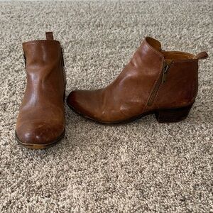 Lucky Brand Basel Brown Leather Ankle Boots